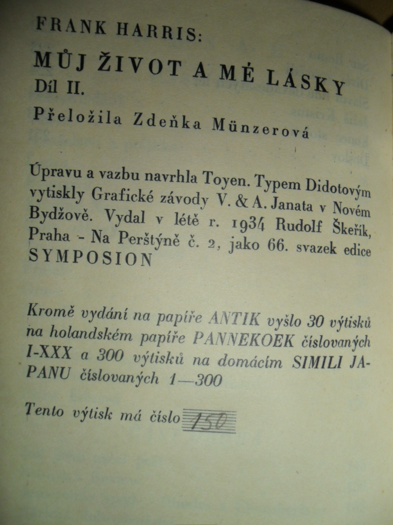 FRANK HARRIS - MŮJ ŽIVOT A MÉ LÁSKY