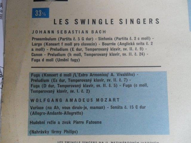 LP DESKA - LES SWINGLE SINGER (Bach, Mozart) 