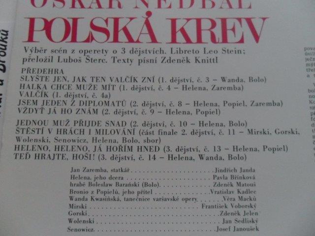 LP DESKA - OSKAR NEDBAL / POLSKÁ KREV