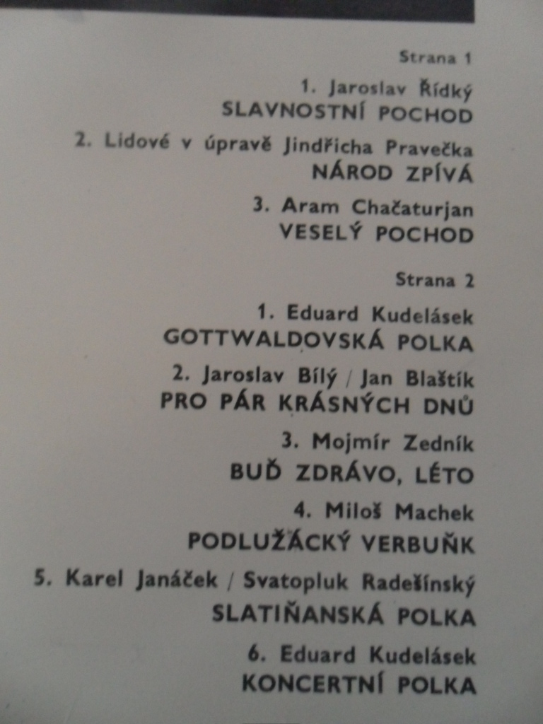 LP VELKÝ DECHOVÝ ORCHESTR SVIT, ZPS, A PŘ GOTTWALDOV