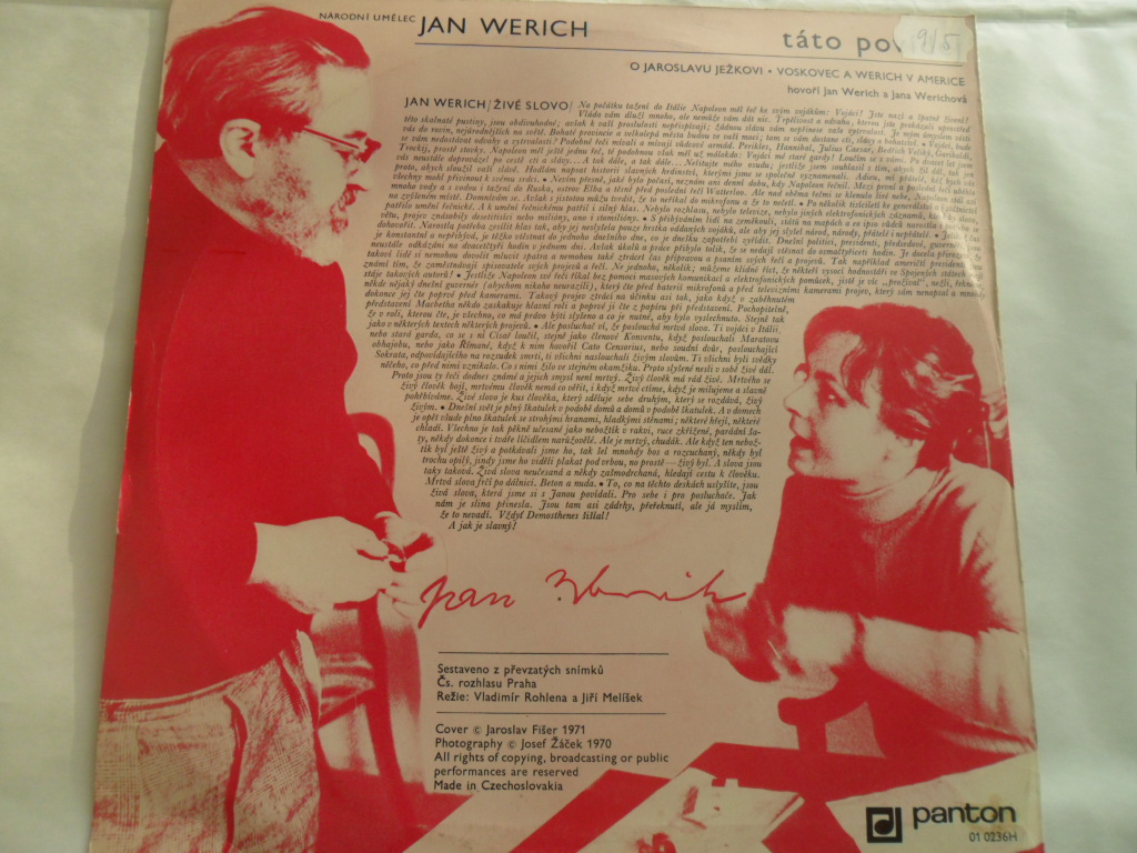 LP DESKA - JAN WERICH (TÁTO POVÍDEJ)