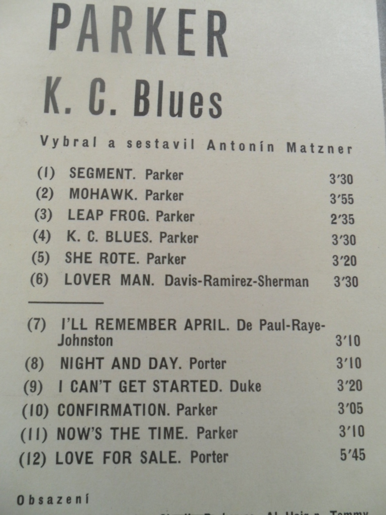 LP  - CHARLIE PARKER (K. C. BLUES)