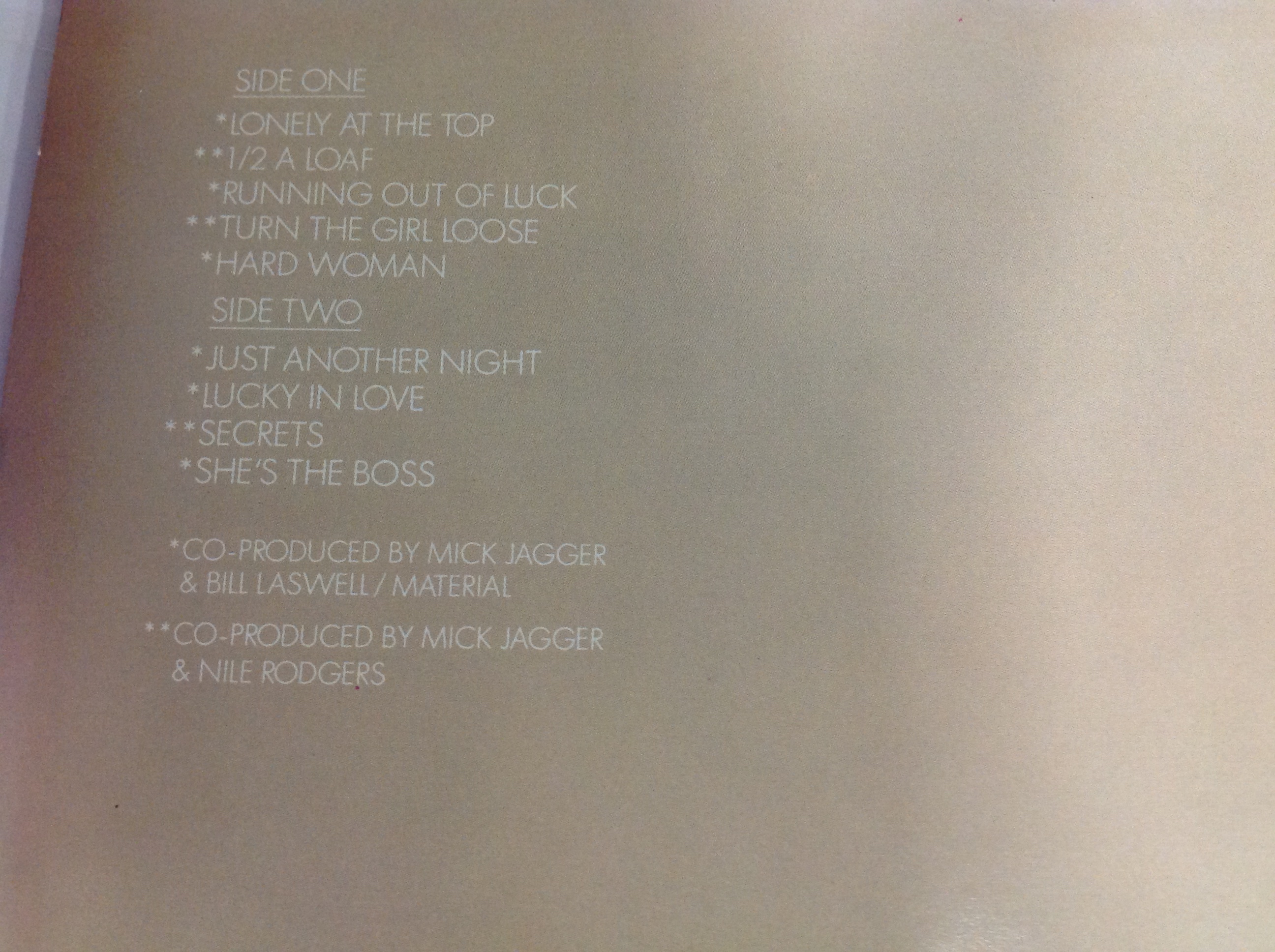 LP MICK JAGGER SHE`S THE BOSS