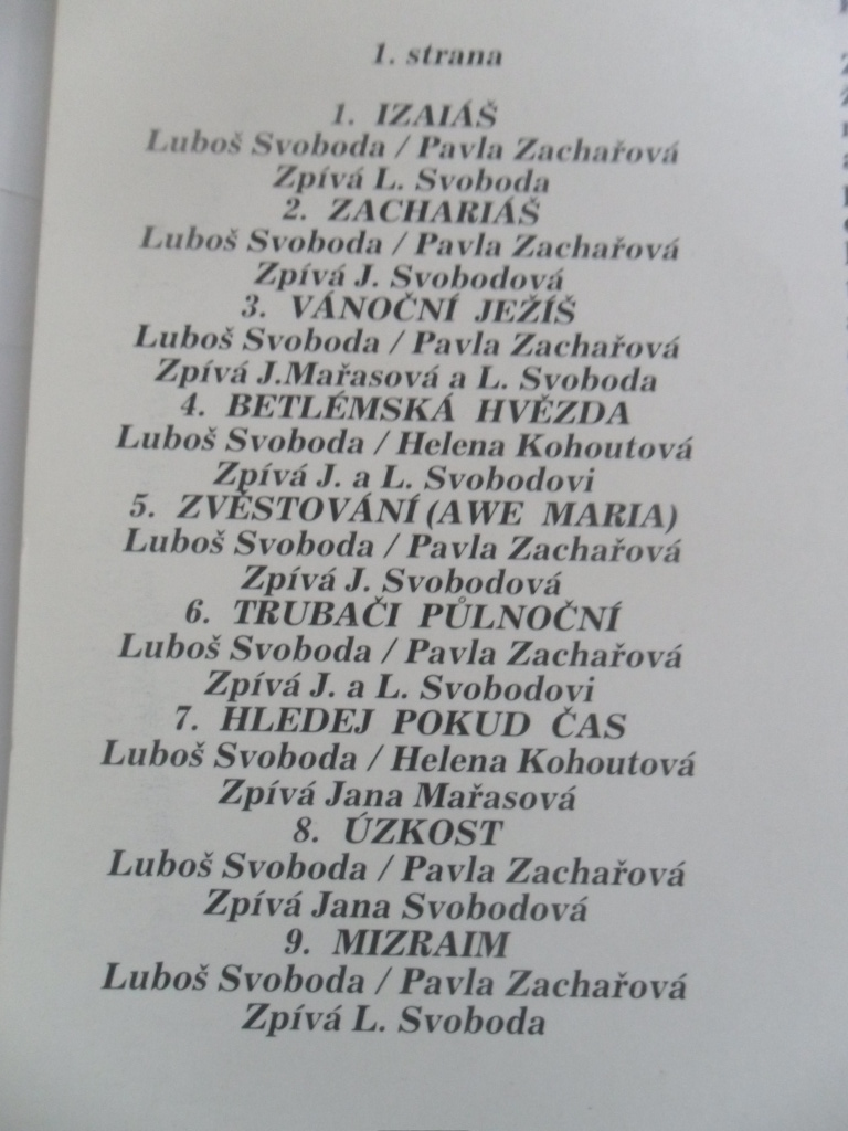 LP DESKA - KŘESŤANSKÉ SONGY & PODOBENSTVÍ