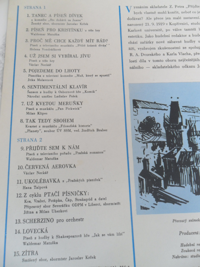 LP DESKA - ZDENĚK PETR portrét skladatele ( PŘIJDTE SEM K NÁM...)