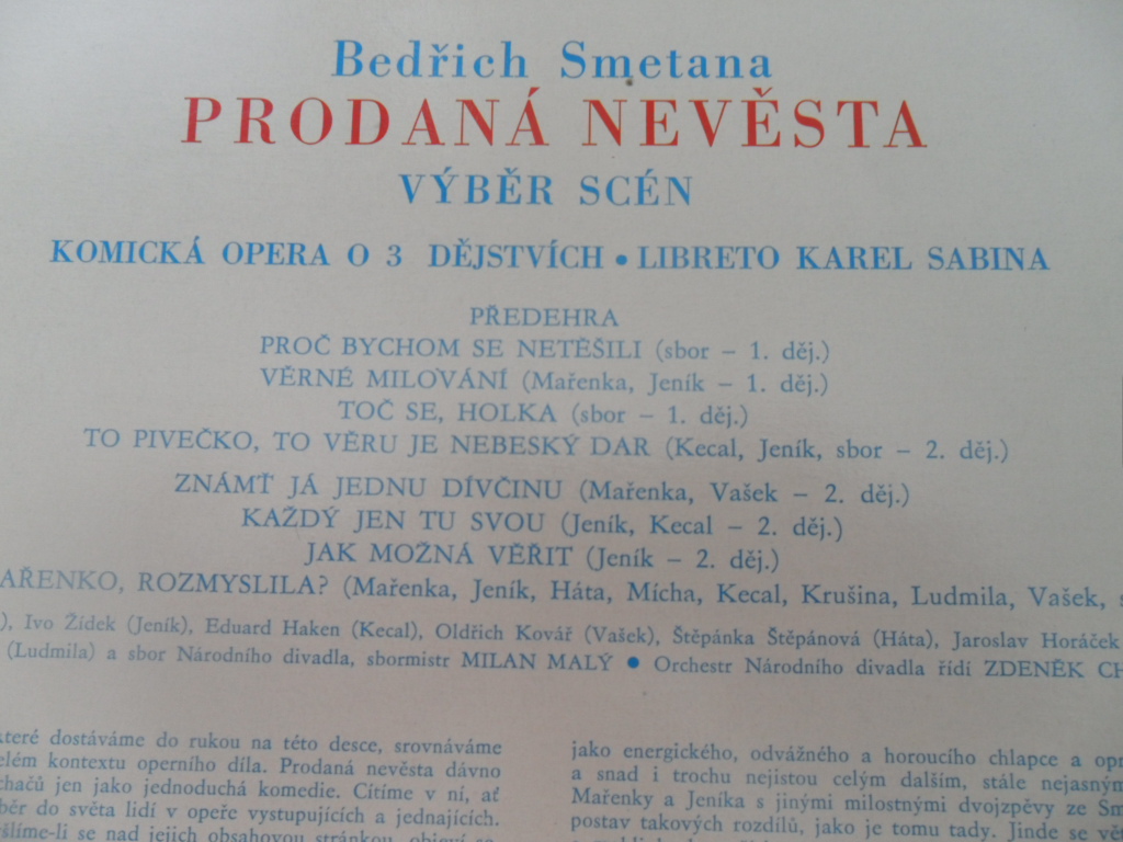 LP BEDŘICH SMETANA (PRODANÁ NEVĚSTA)