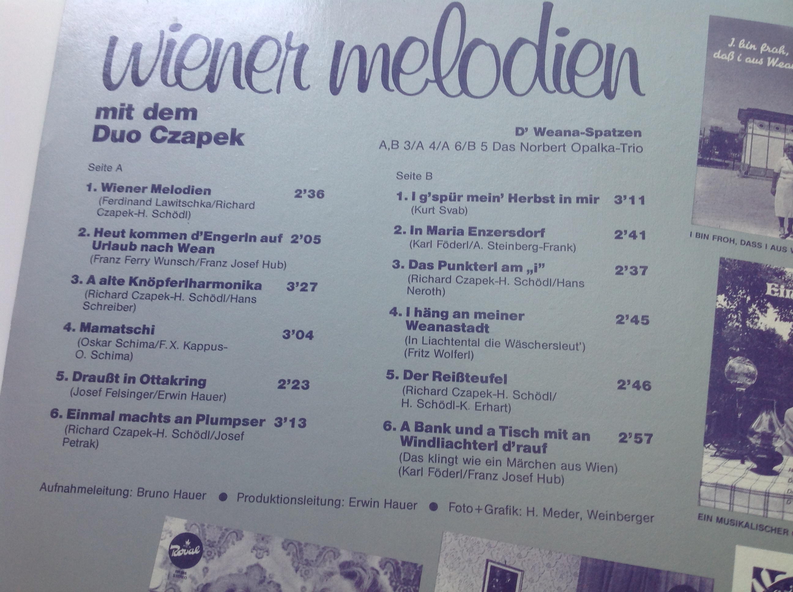 LP DESKA - WIENER MELODIEN mit dem Duo Czapek