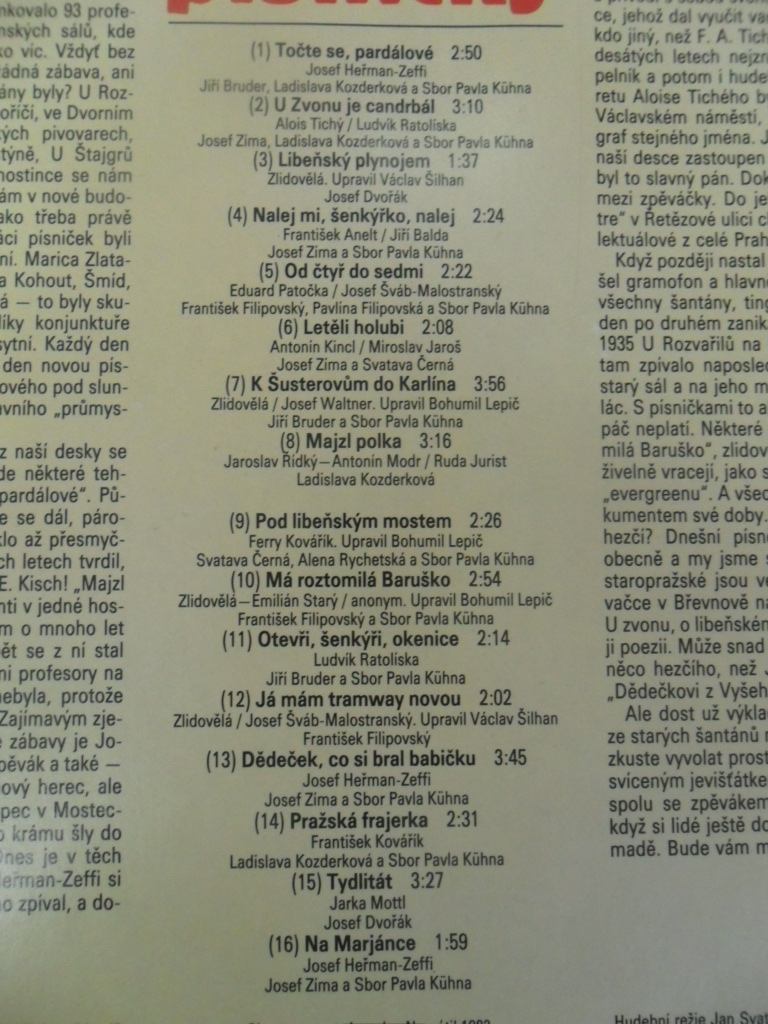 LP STAROPRAŽSKÉ PÍSNIČKY
