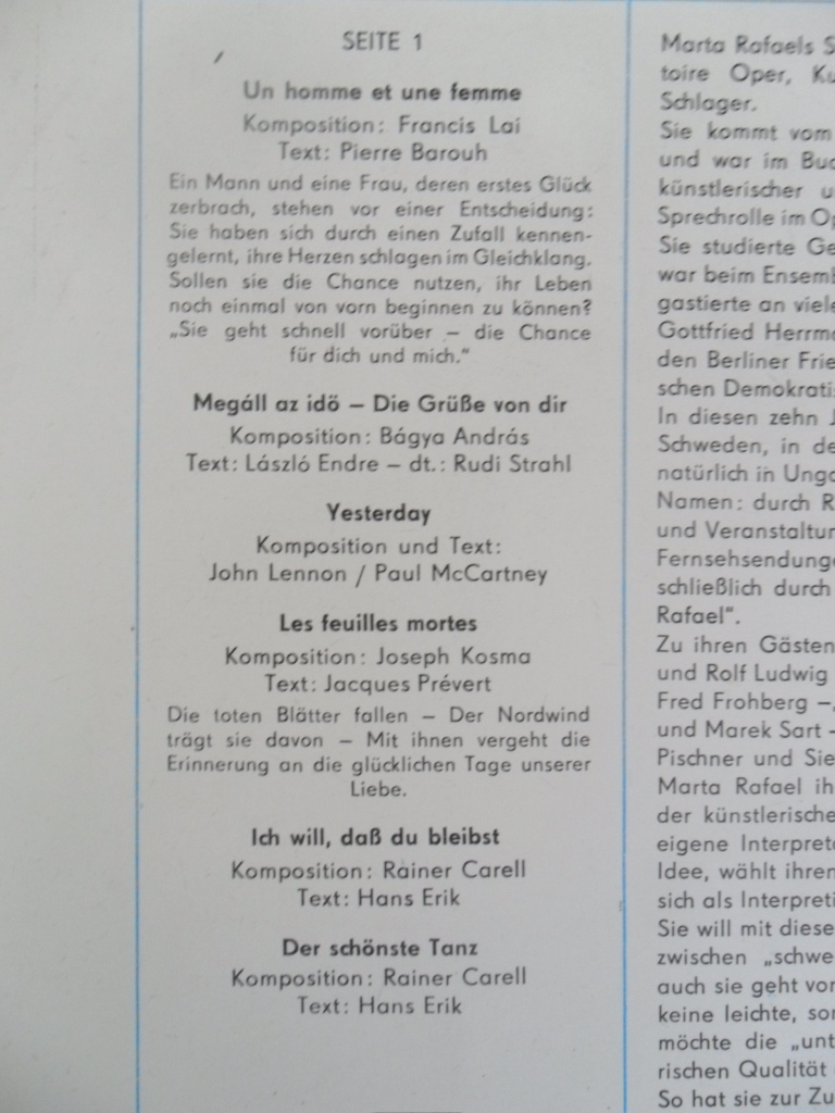 LP DESKA - MARTA RAFAEL (ZU GAST BEI)