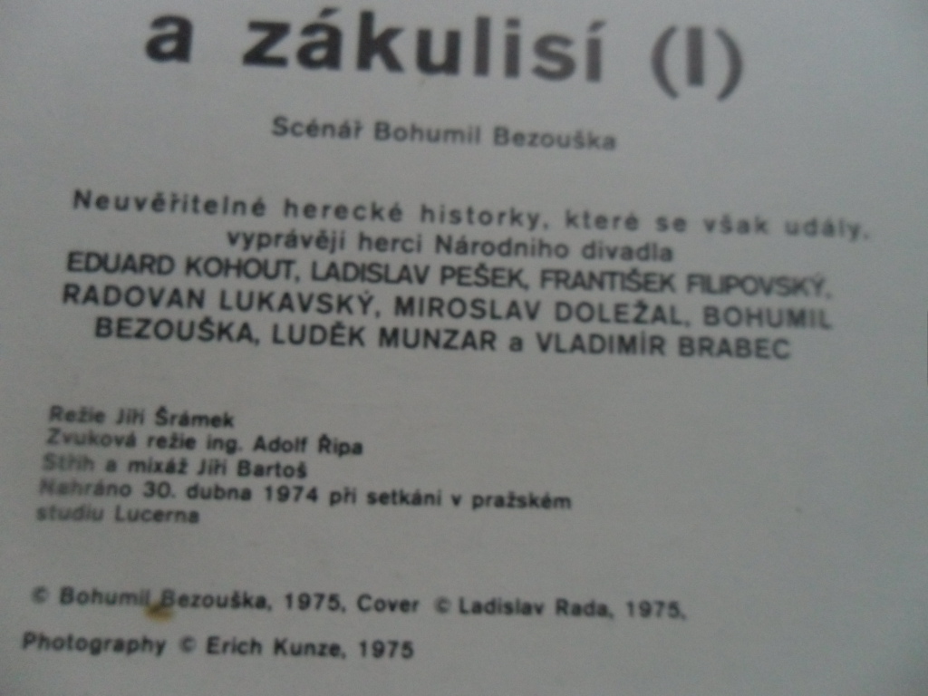 LP SMÍCH JEVIŠTĚ A ZÁKULISÍ (I)