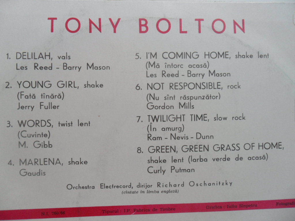 LP DESKA - TONY BOLTON
