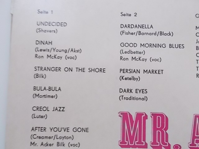 LP DESKA - MR. ACKER BILK IN LEIPZIG