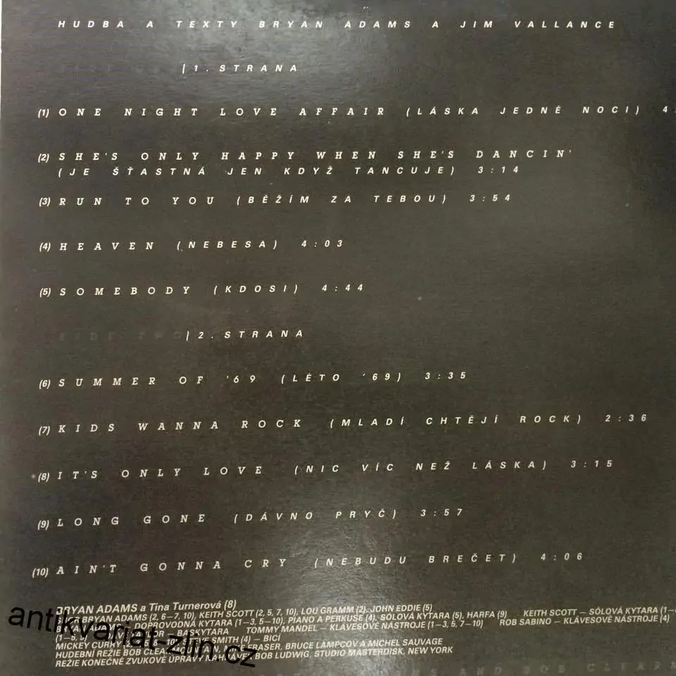LP BRYAN ADAMS - RECKLESS