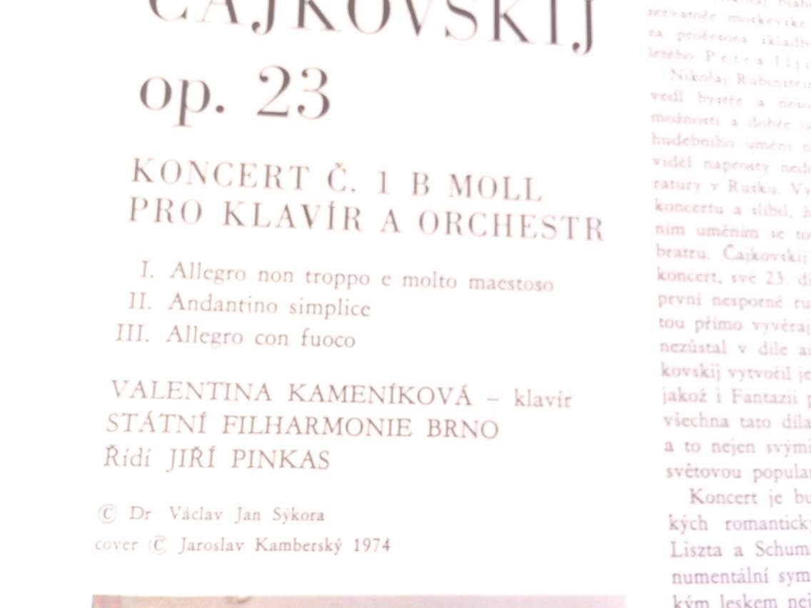 LP PETR ILJIČ ČAJKOVSKIJ - KONCERT B MOLL PRO KLAVÍR A ORCHESTR