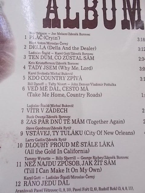 LP KAREL GOTT - COUNTRY ALBUM