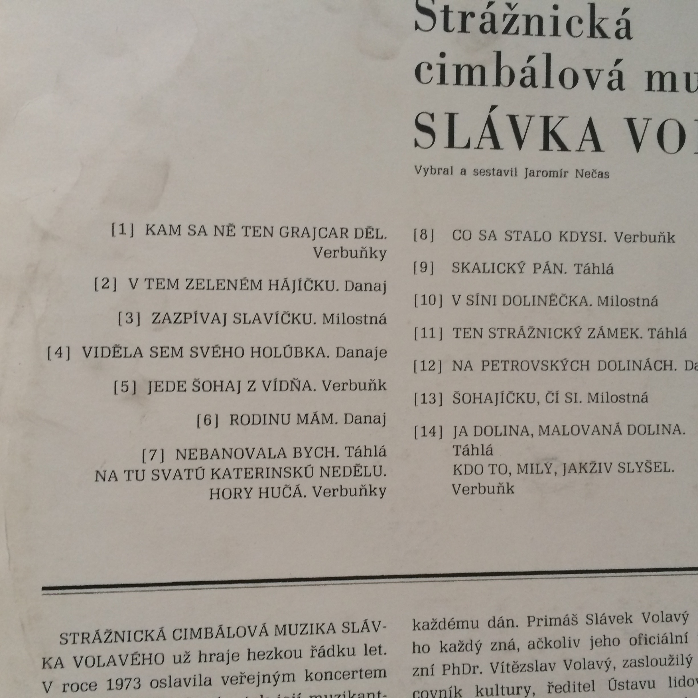 LP STRÁŽNICKÁ CIMBÁLOVÁ MUZIKA SLÁVKA VOLAVÉHO