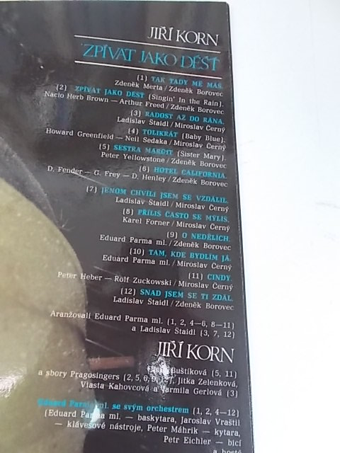 LP JIŘÍ KORN - ZPÍVAT JAKO DÉŠŤ