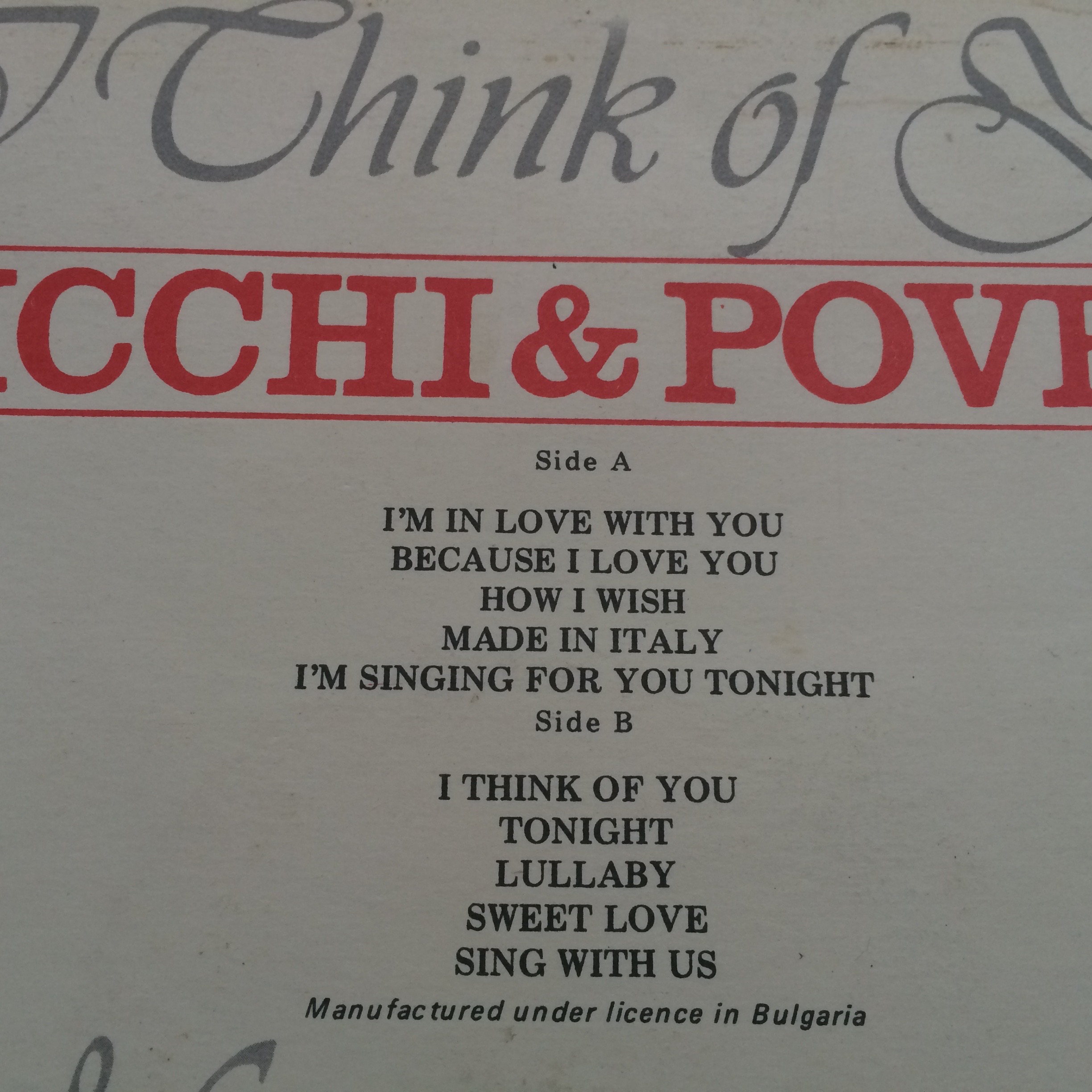 LP RICCHI & POVERI : I Think of You