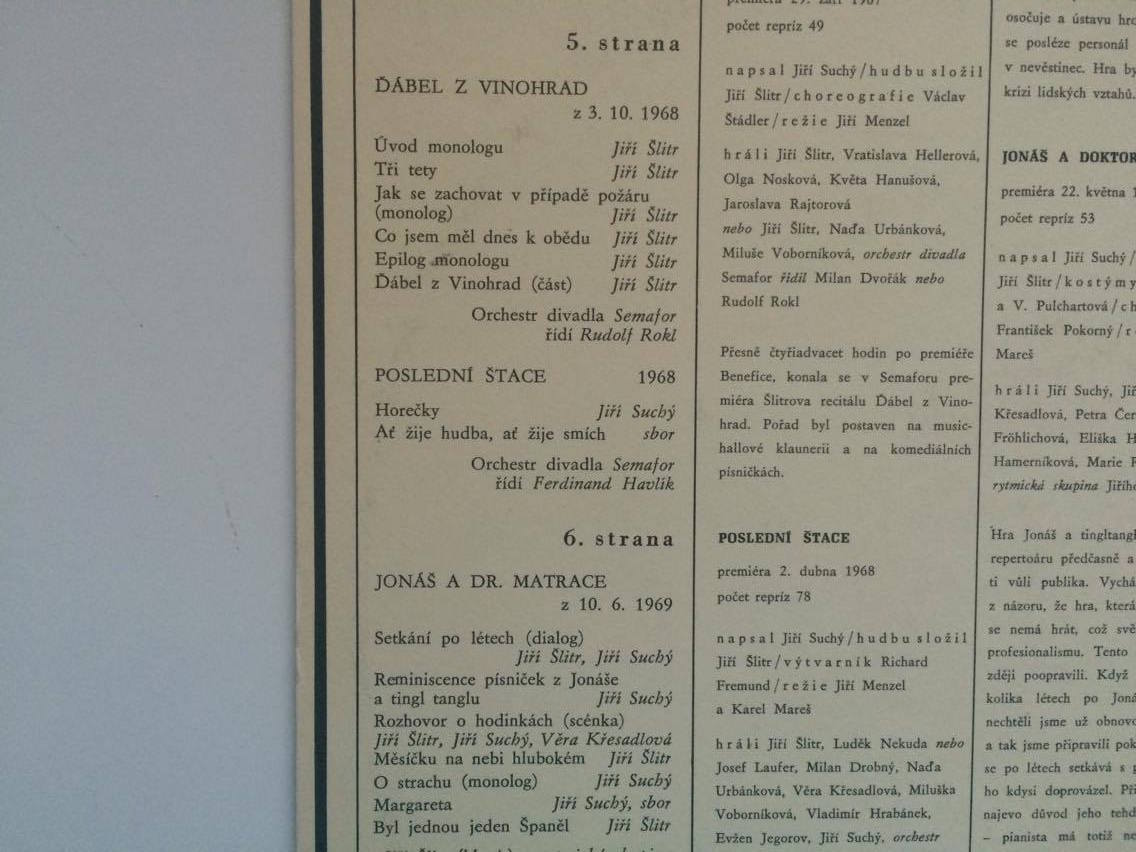 LP JIŘÍ SUCHÝ & JIŘÍ ŠLITR 3 : DIVADLO SEMAFOR 1959 - 1969