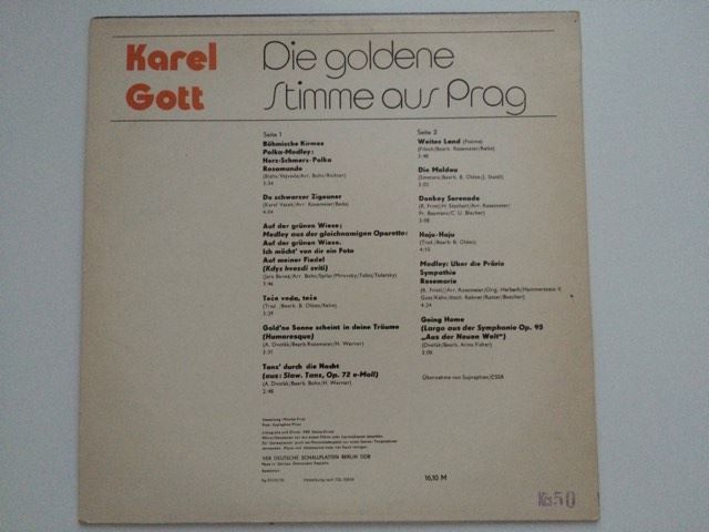 LP KAREL GOTT: DIE GOLDENE STIMME AUS PRAG