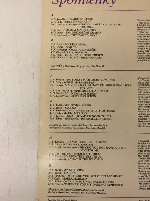 LP SPOMIENKY SLOVENSKÁ TANGA