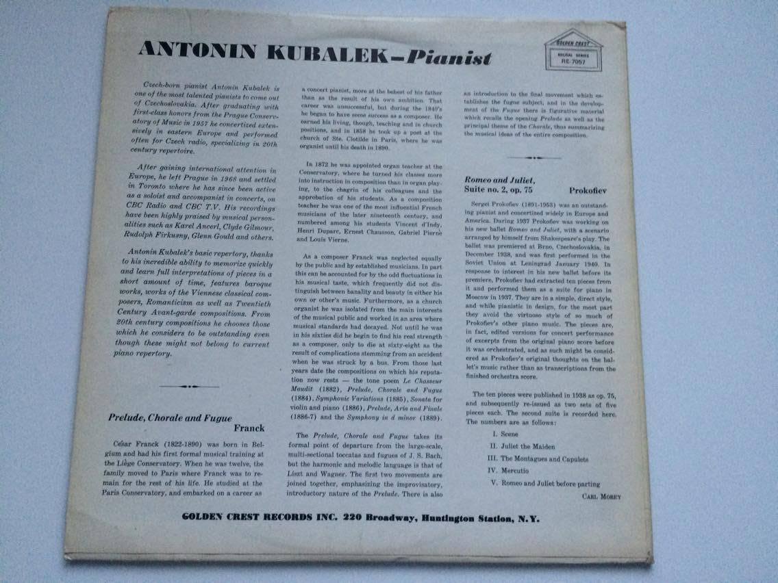 LP ANTONIN KUBALEK PIANO