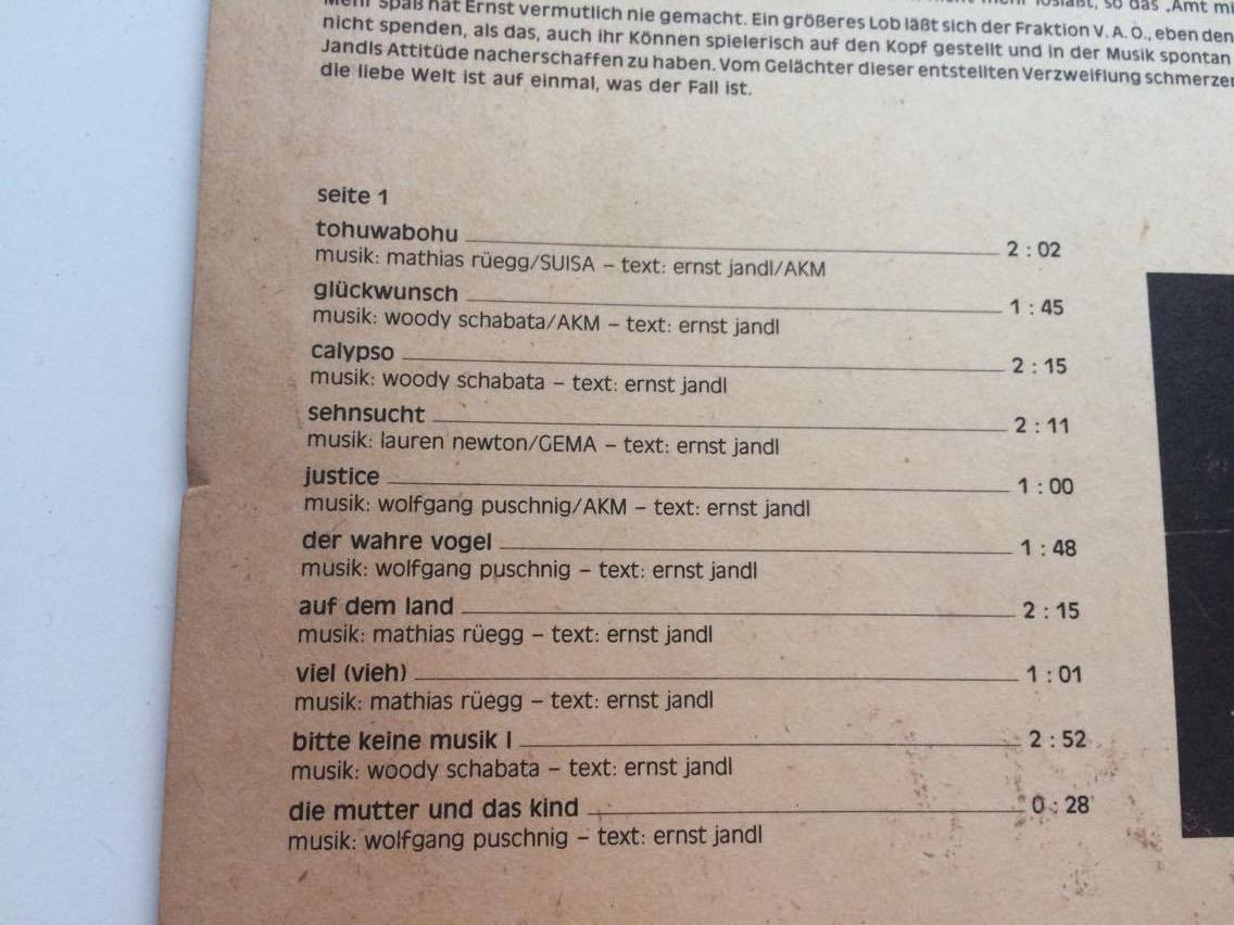 LP Wolfgang Puschnig / Woody Schabata  -  Ernst jandl / bist eulen?