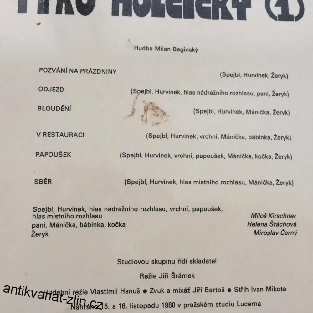 LP M. KIRSCHNER, V. STRAKA HURVÍNKOVY VEČERNÍČKY PRO KLUKY I PRO HOLČIČKY 1