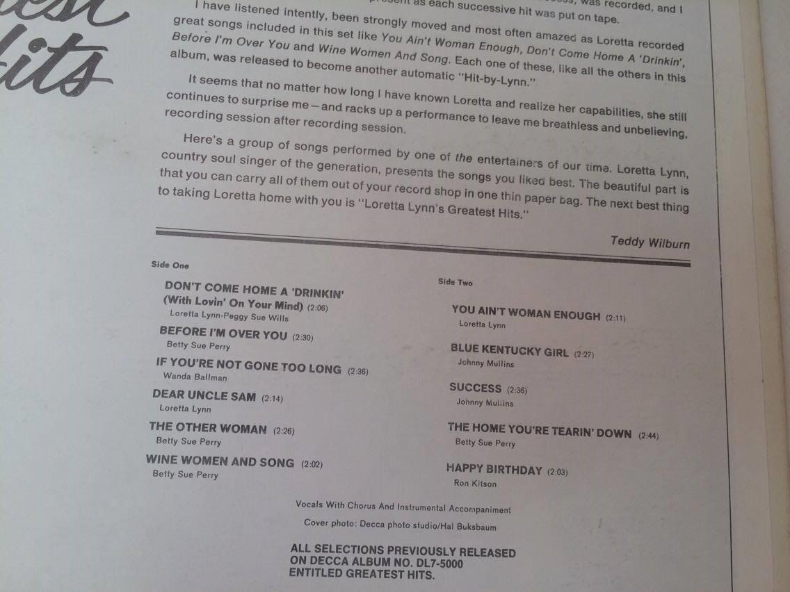 LP LORETTA LYNNIS : GREATEST HITS