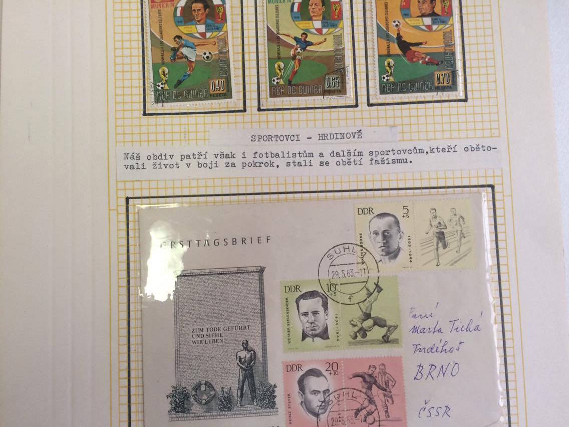 SPORTOVCI - HRDINOVÉ : ZNÁMKY + DOPISNÍ OBÁLKA