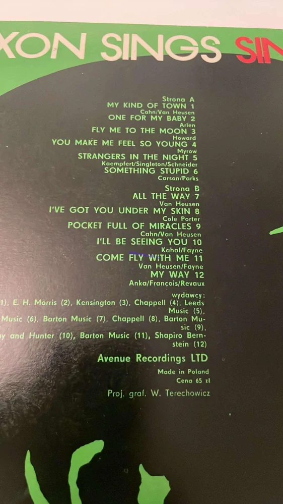 LP FRANK SINATRA : AL SAXON SINGS