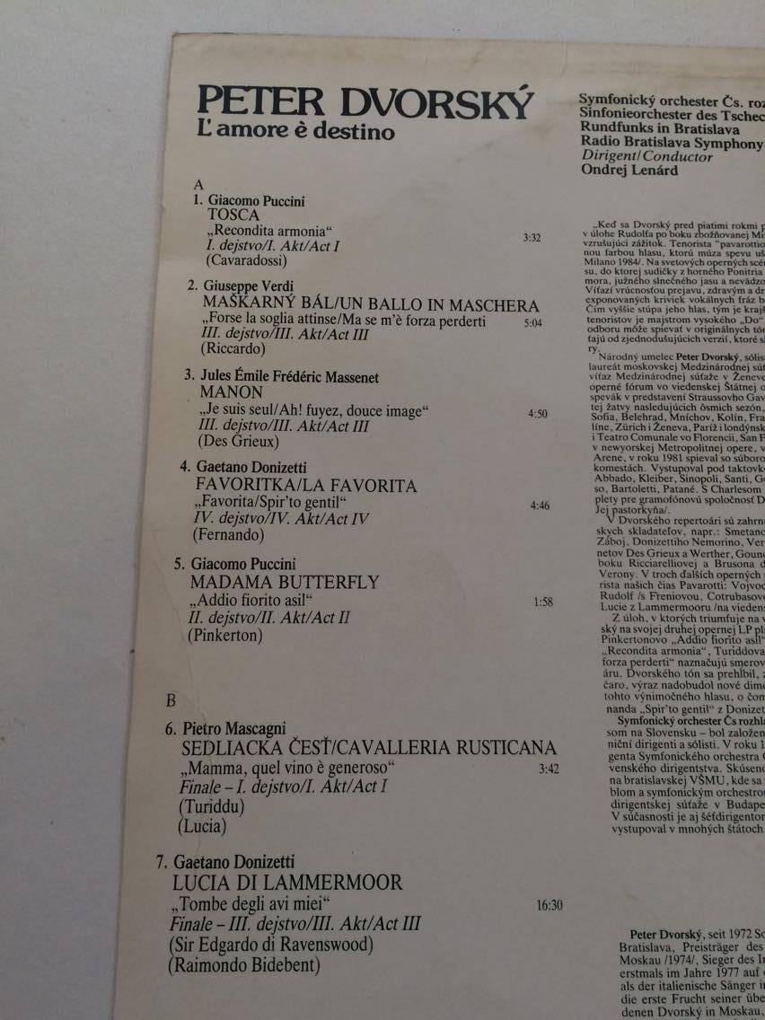 LP PETER DVORSKÝ :L'amore e destino
