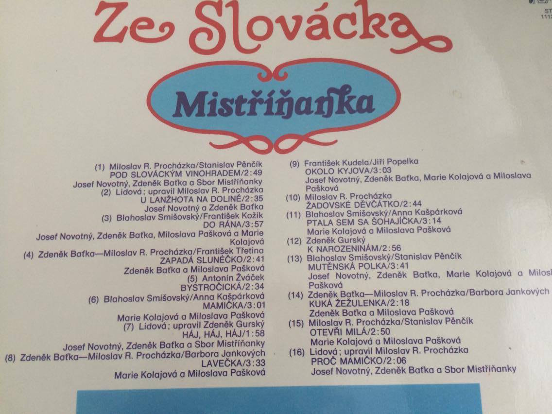LP MÍSTŘÍŇANKA ZE SLOVÁCKA
