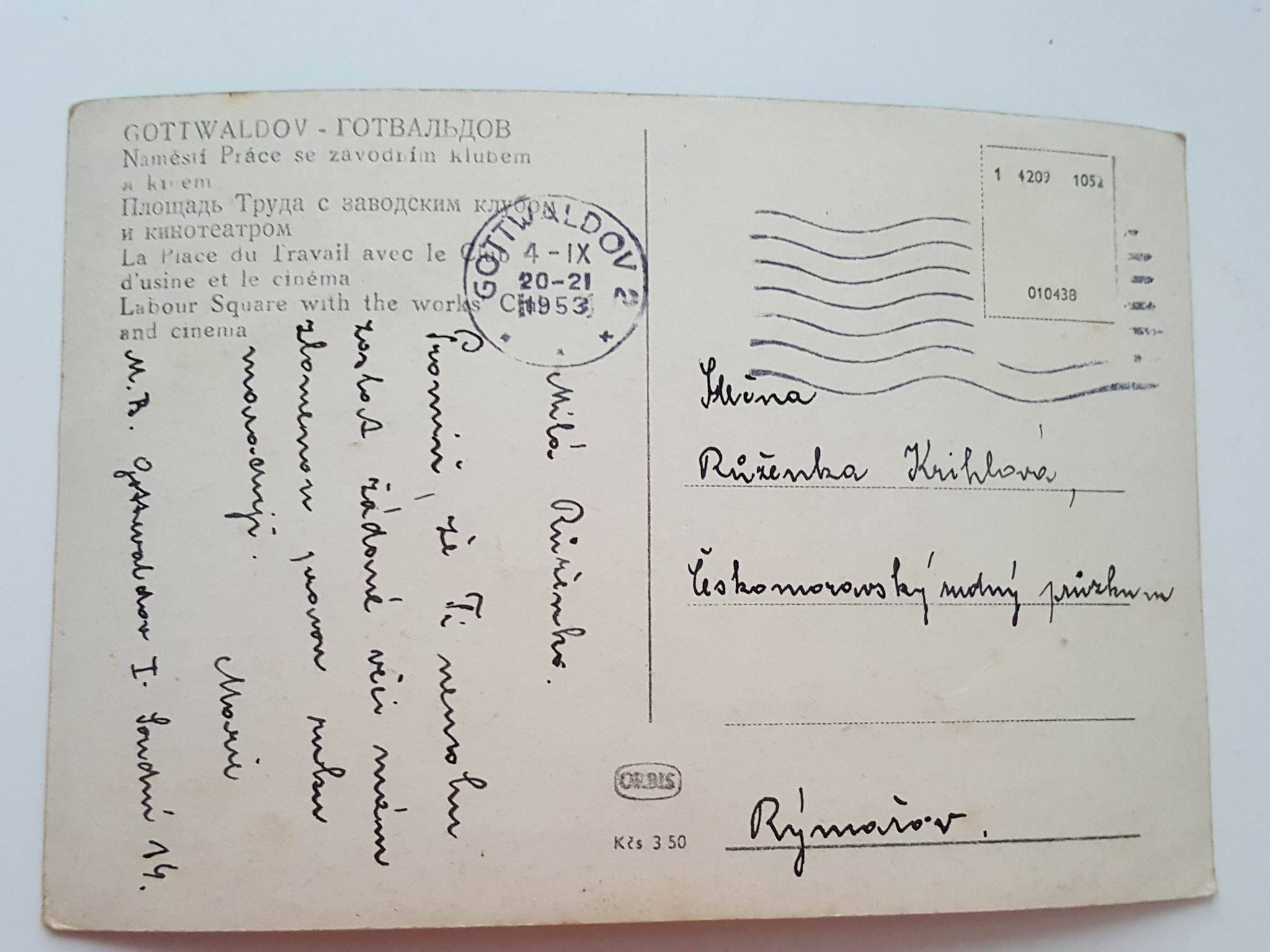 POHLEDNICE GOTTWALDOV NÁMĚSTÍ PRÁCE