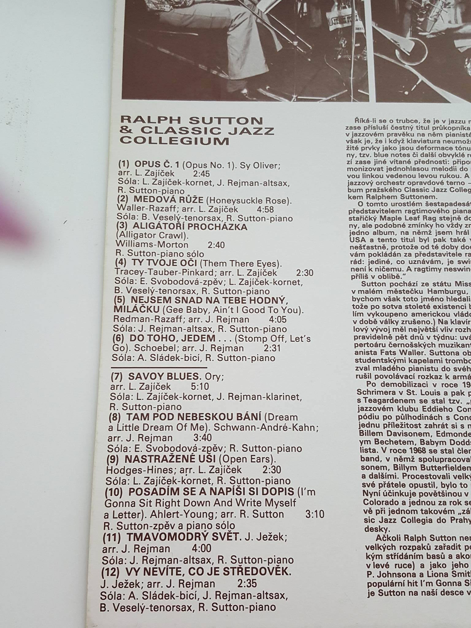 LP RALPH SUTTON & CLASSIC JAZZ COLLEGIUM