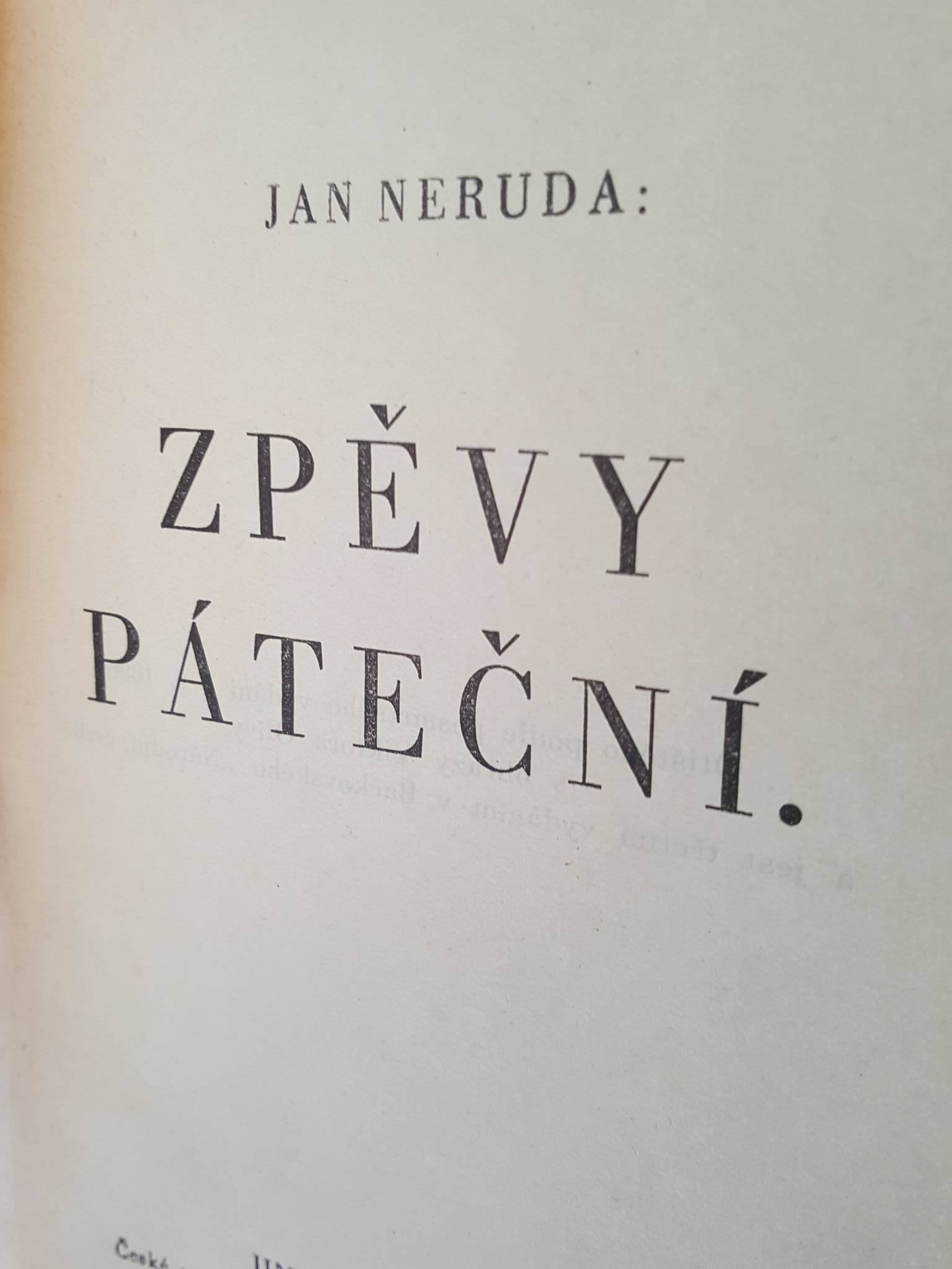 JAN NERUDA : ZPĚVY PÁTEČNÍ