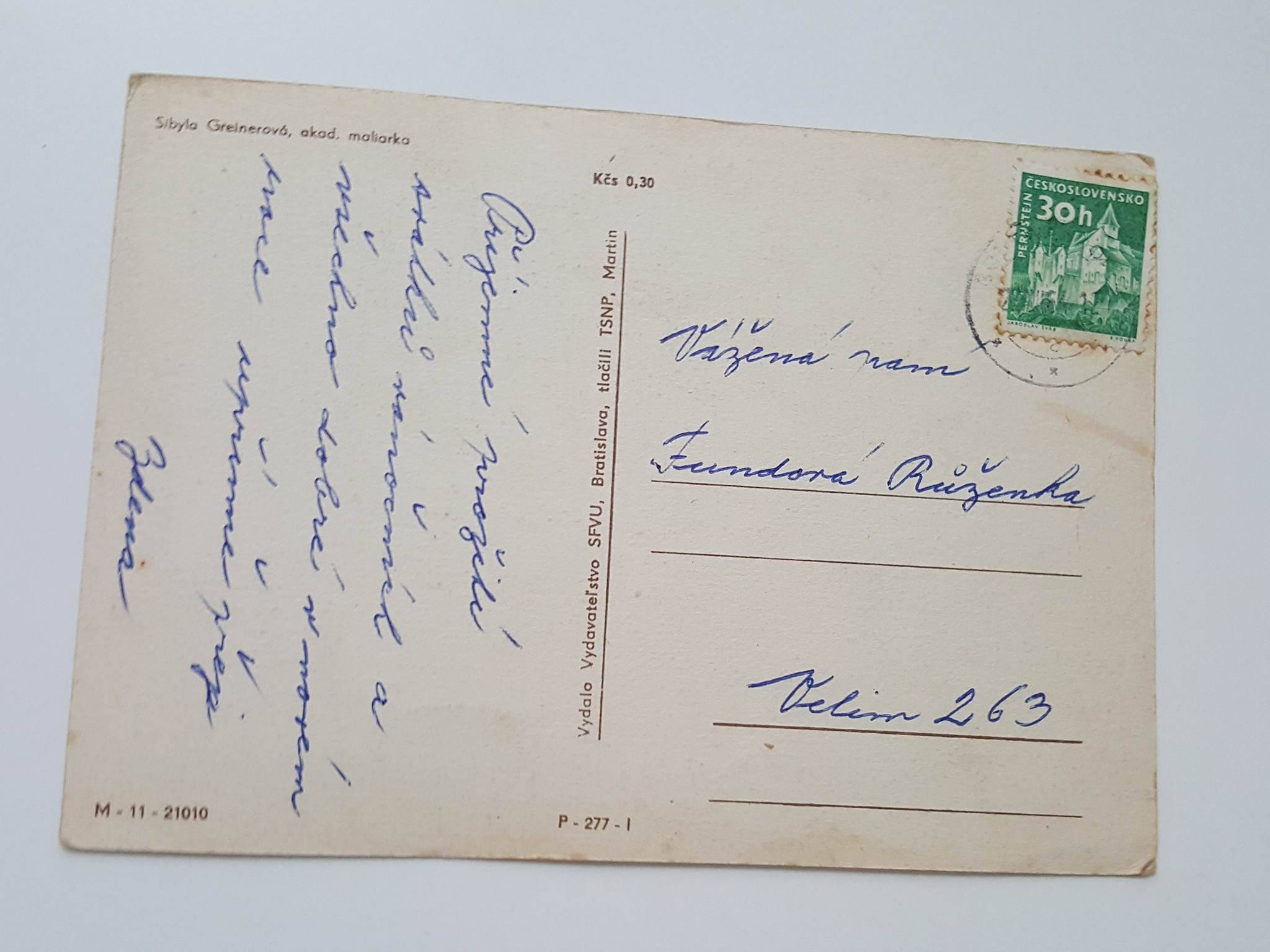 POHLEDNICE SIBYLA GREINEROVÁ