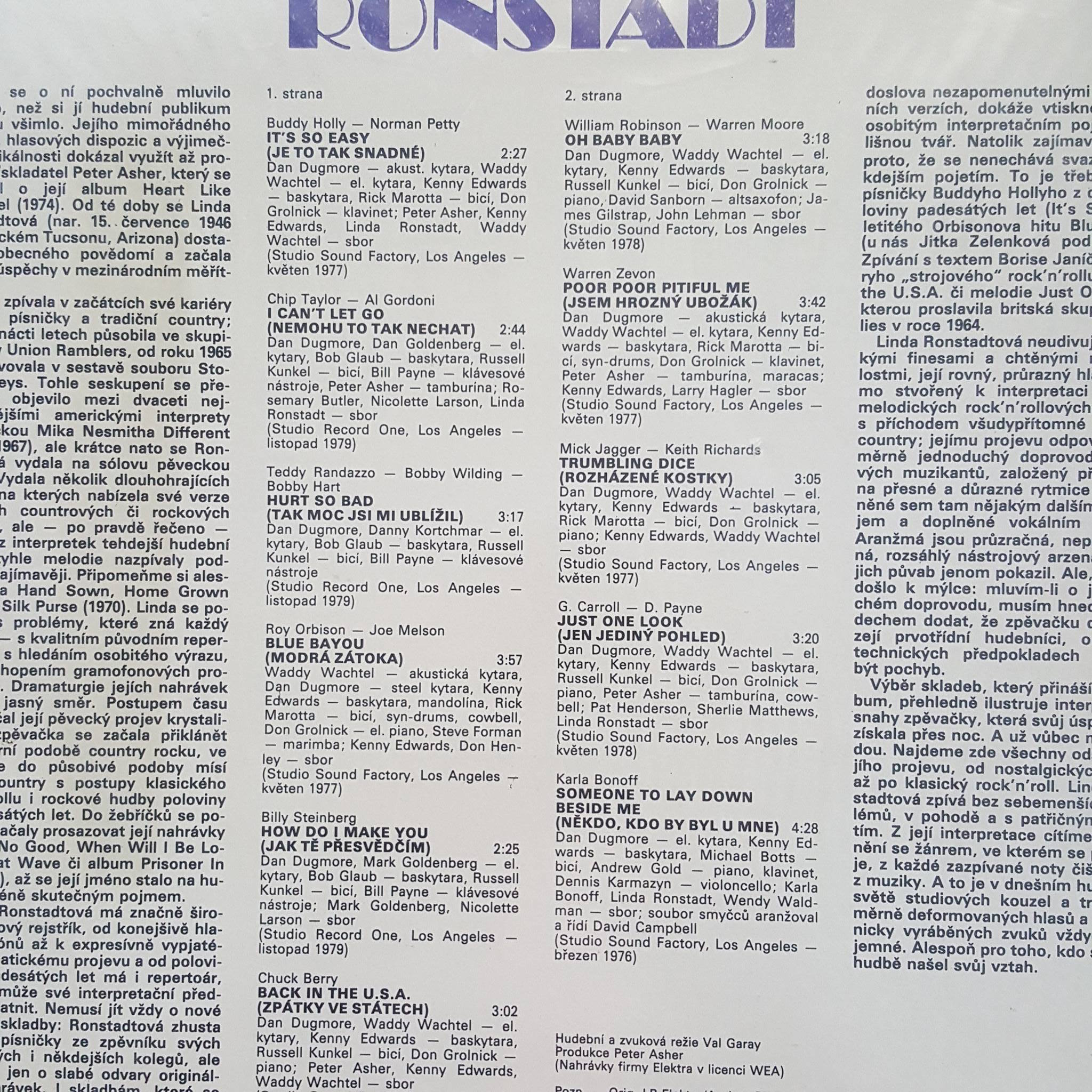 LP LINDA RONSTADT