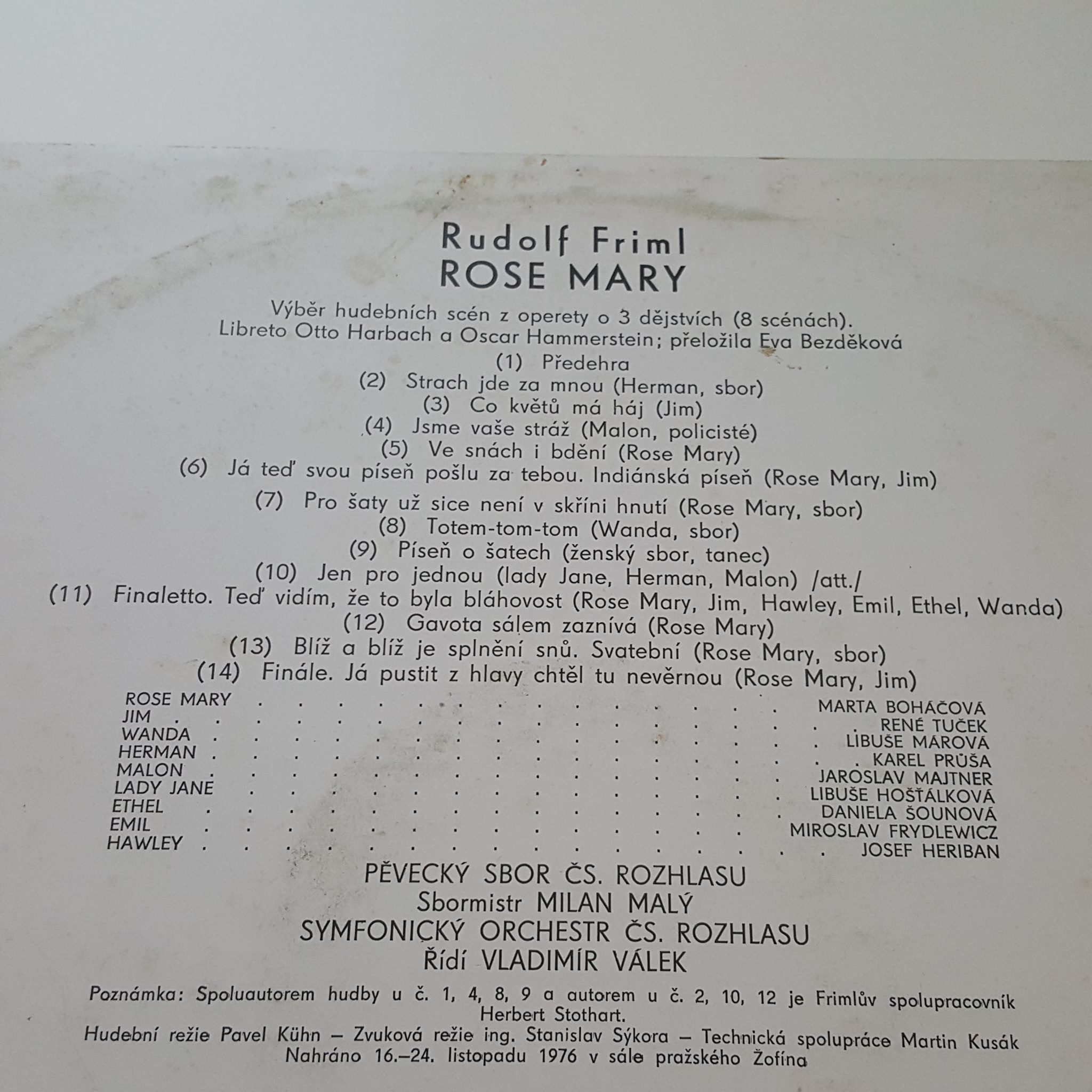 LP VÝBĚR HUDEBNÍCH SCÉN Z OPERETY