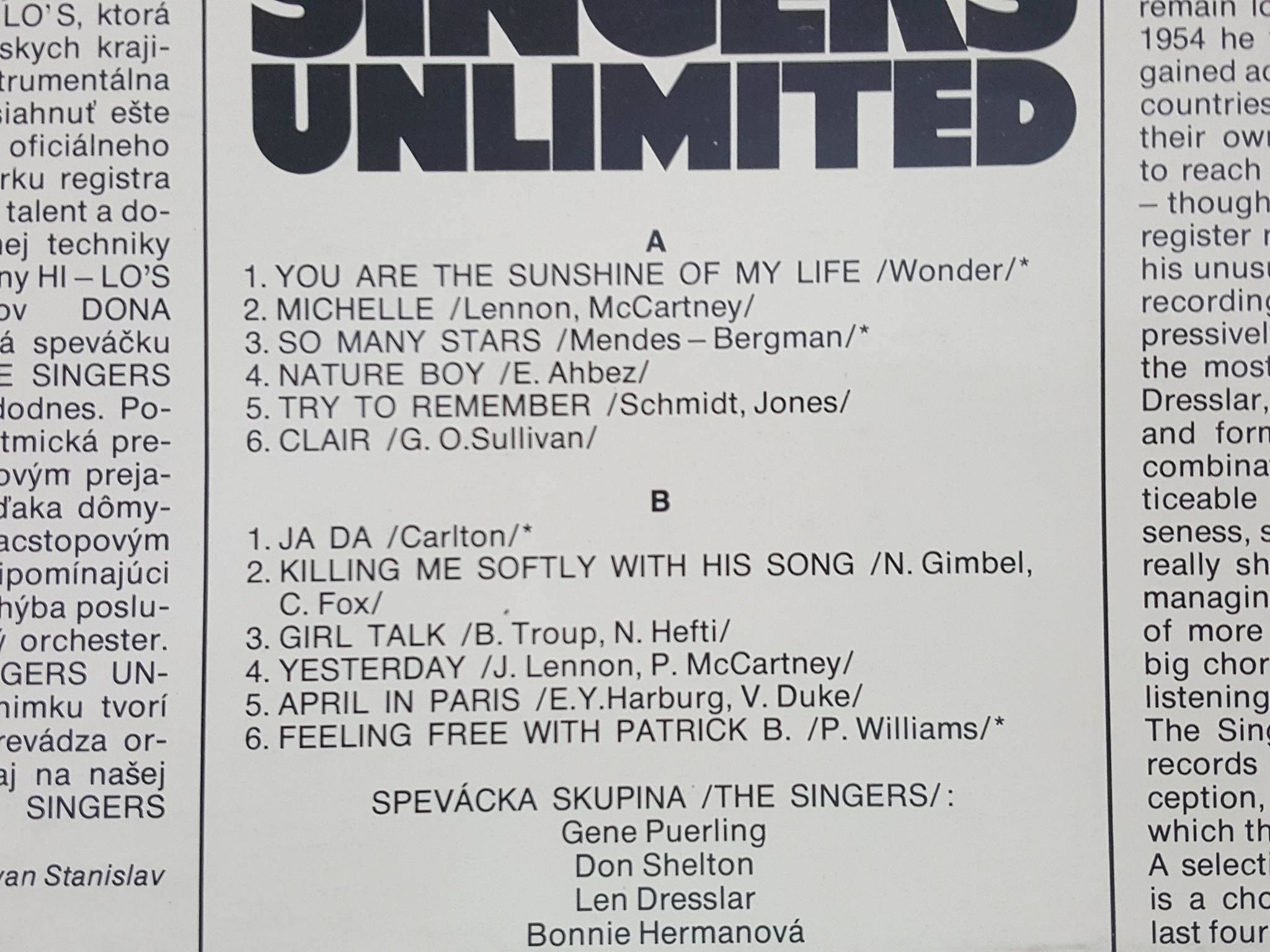 LP THE SINGERS UNLIMITED