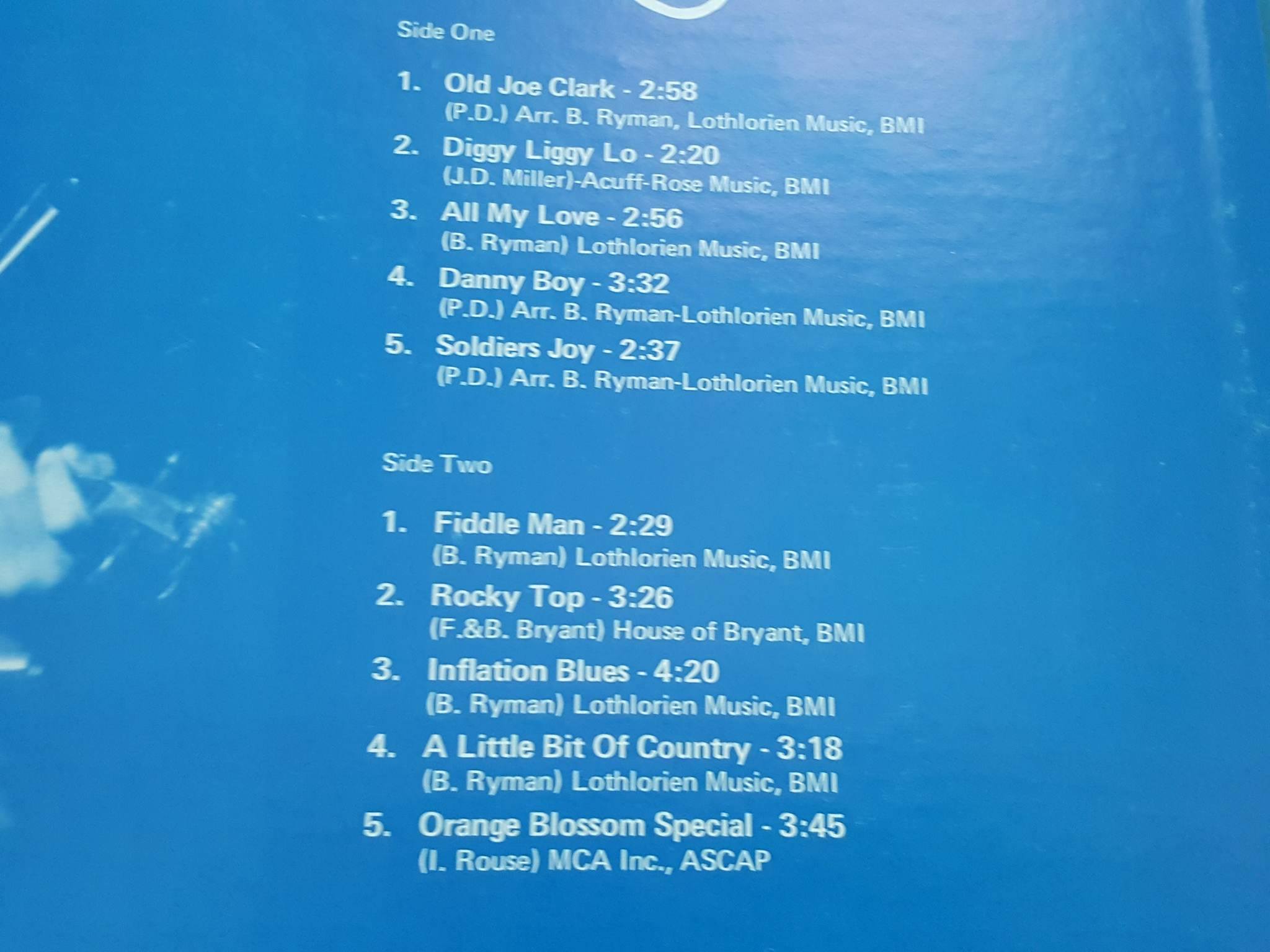 LP BOB RYMAN - Hot Licks Fiddlin' Foot Stompin' Music