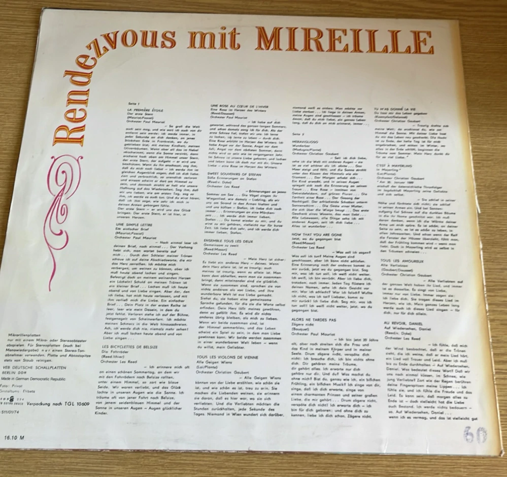 LP RENDEZVOUS MIT MIREILLE