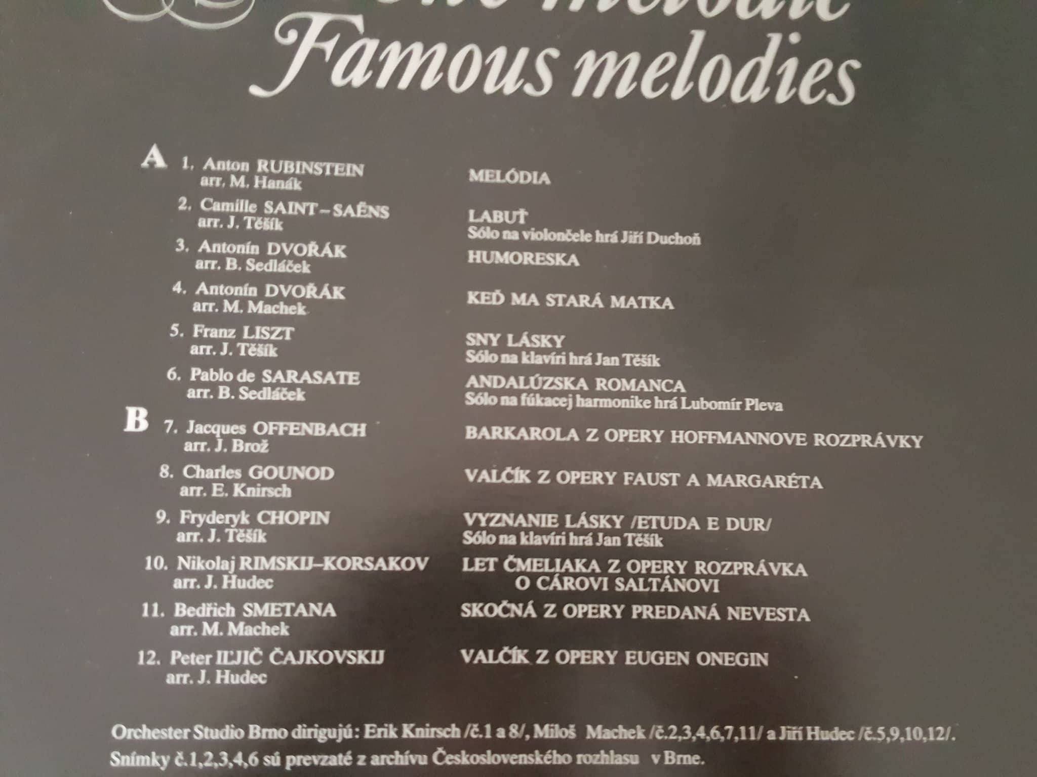 LP SLÁVNE MELÓDIE FAMOUS MELODIES