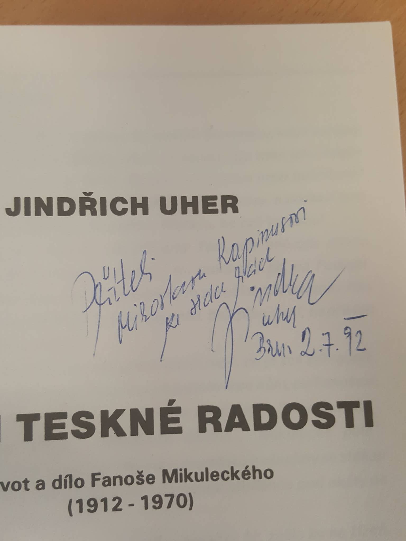 Jindřich Uher - Píseň teskné radosti + autogram