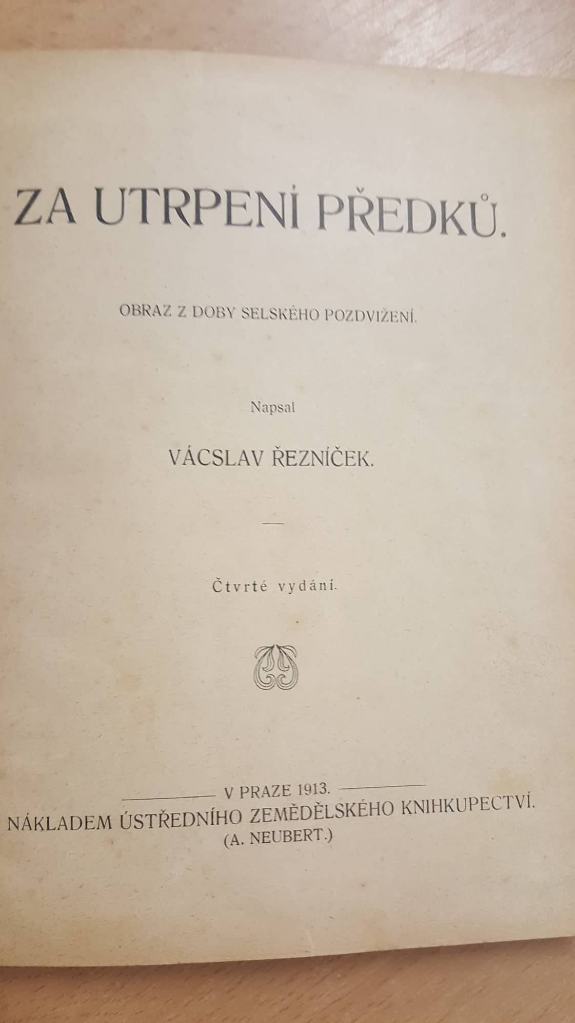 VÁCSLAV ŘEZNÍČEK - ZA UTRPENÍ PŘEDKŮ