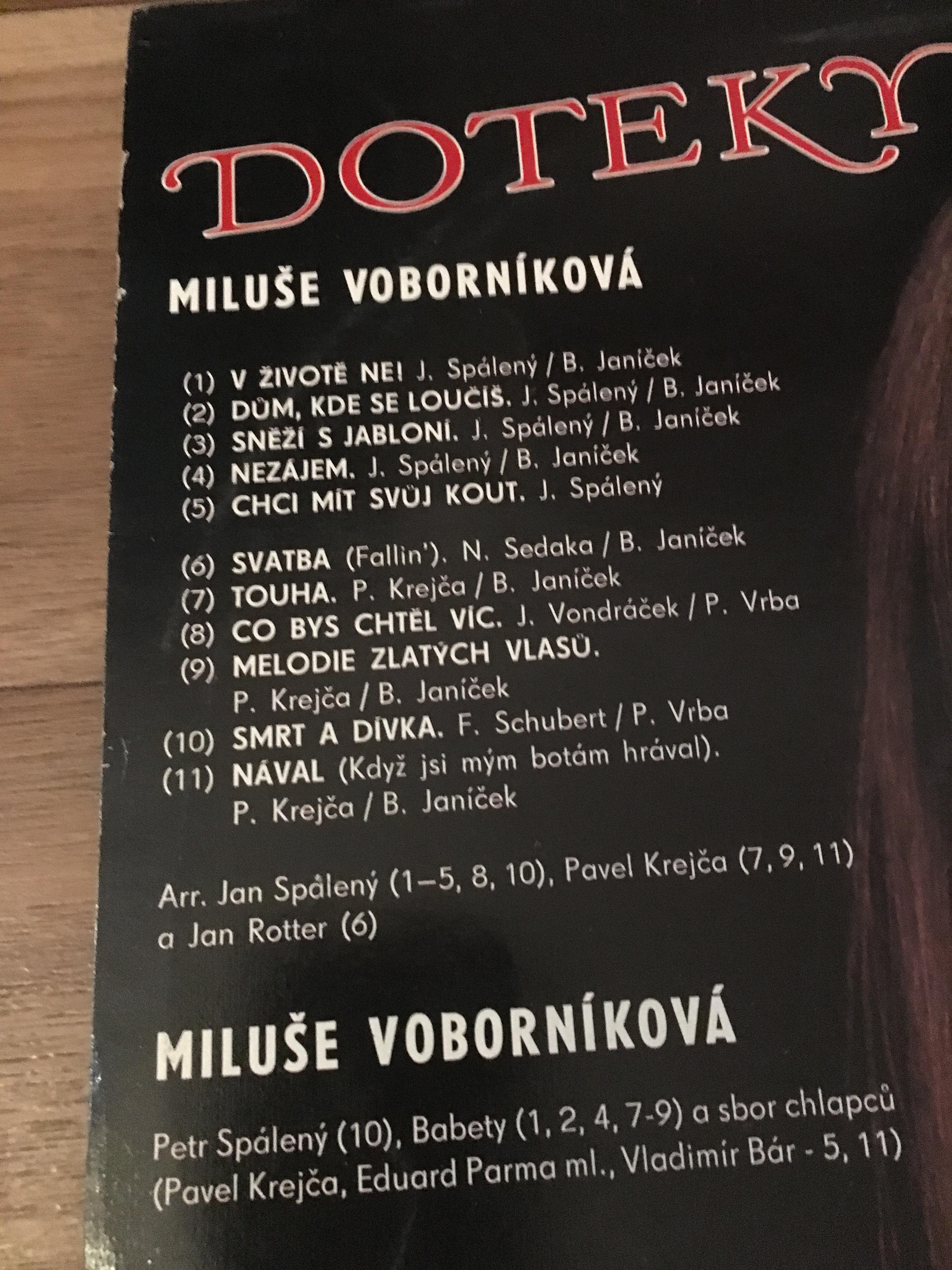 LP MILUŠE VOBORNÍKOVÁ - DOTEKY