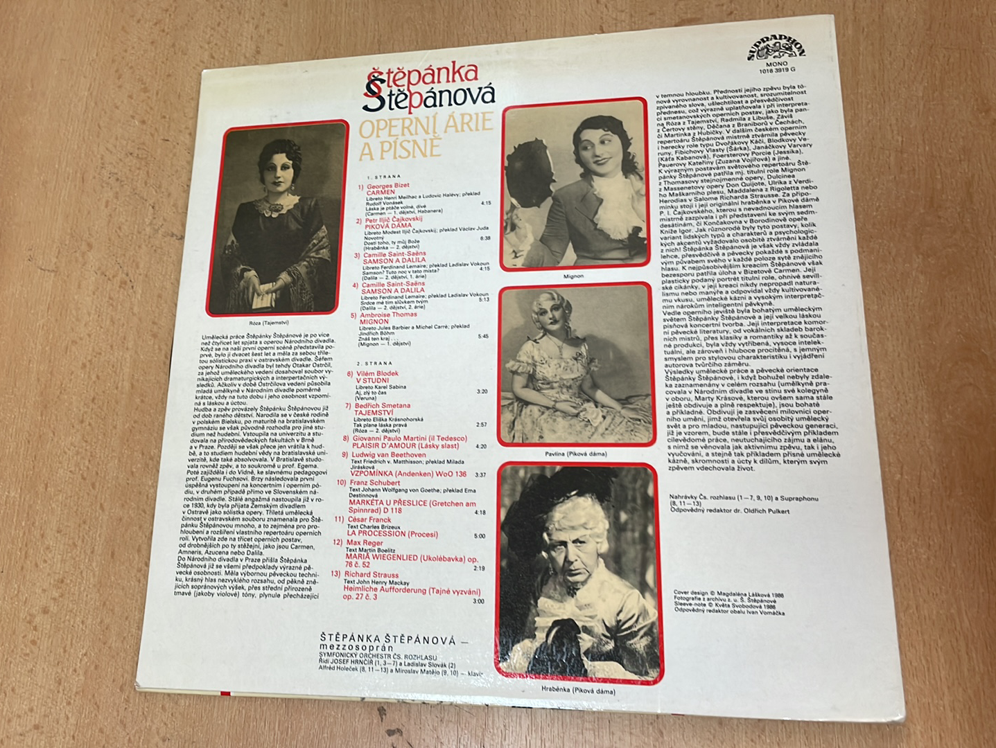  LP ŠTĚPÁNKA ŠTĚPÁNOVÁ - OPERNÍ ÁRIE A PÍSNĚ