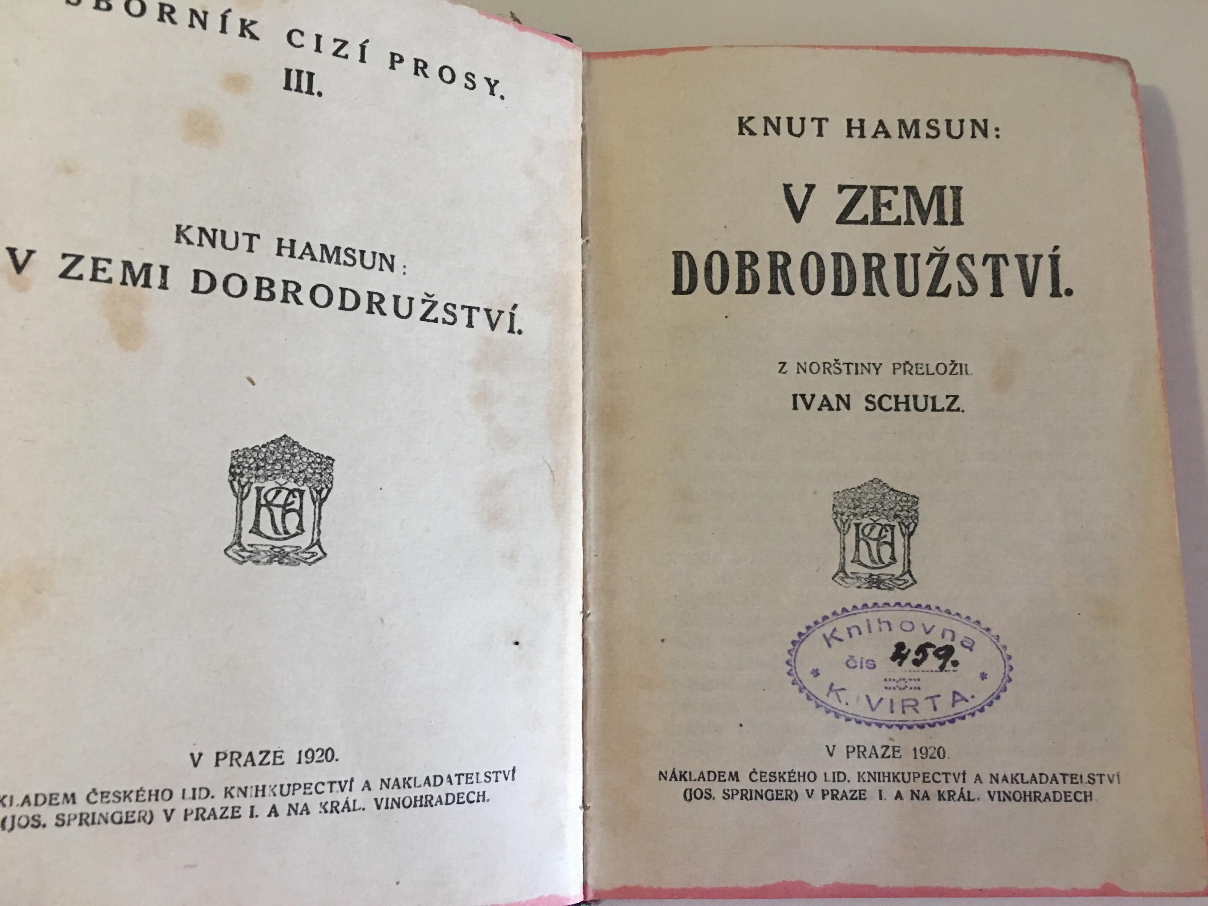 KNUT HAMSUN - V ZEMI DOBRODRUŽSTVÍ