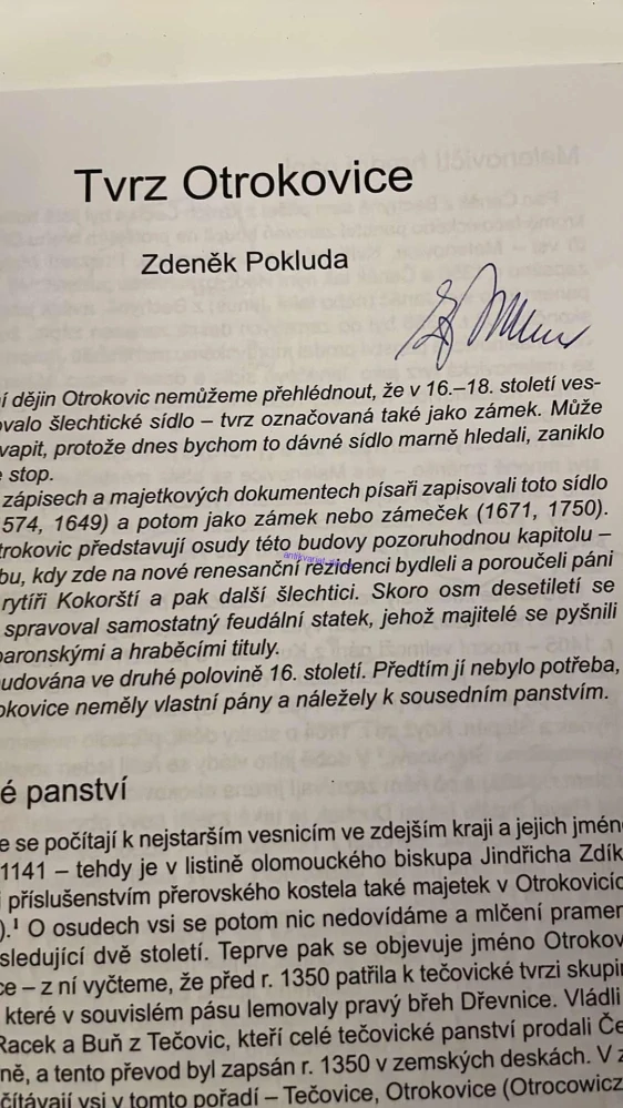 ZDENĚK POKLUDA - TVRZ OTROKOVICE