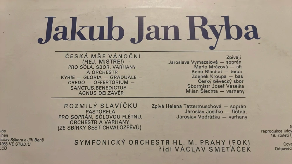 LP JAKUB JAN RYBA ČESKÁ MŠE VÁNOČNÍ